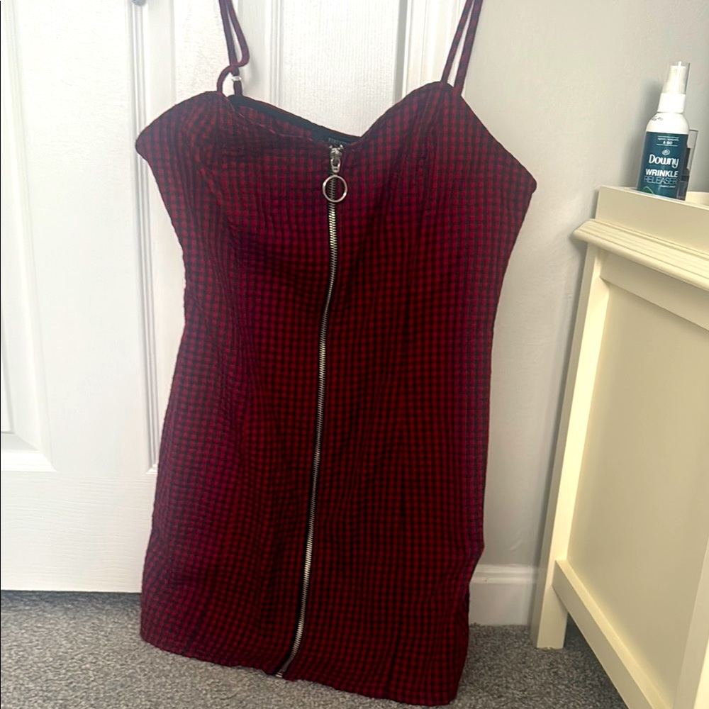 Red and Black Checkered Dress